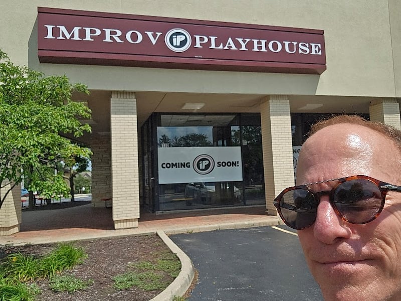 Improv Playhouse Executive Director David Stuart in front of the new space at 130 N. Milwaukee Ave. in downtown Libertyville.