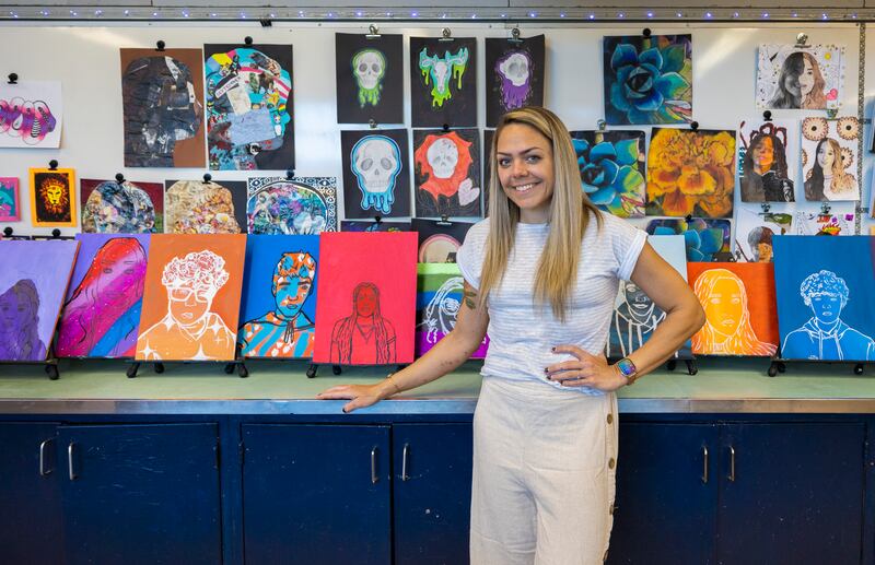 Sterling Challand Middle School teacher Michelle Campbell teaches visual arts to 7th and 8th graders.
