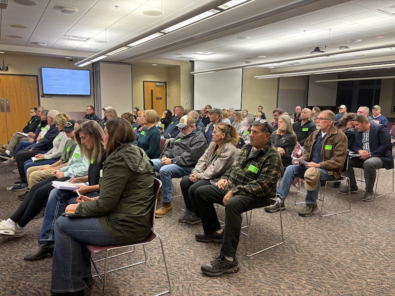 Johnsburg-area residents listen at the McHenry County Board meeting Nov. 18, 2025.