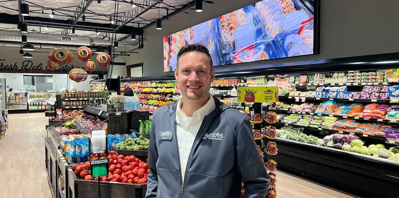 Craig Norrenberns, a fourth-generation Illinois grocer, poses in one of the four independent groceries he owns in southern Illinois. Norrenberns testified before a House committee about the potential impacts SNAP cuts will have on independent grocers.