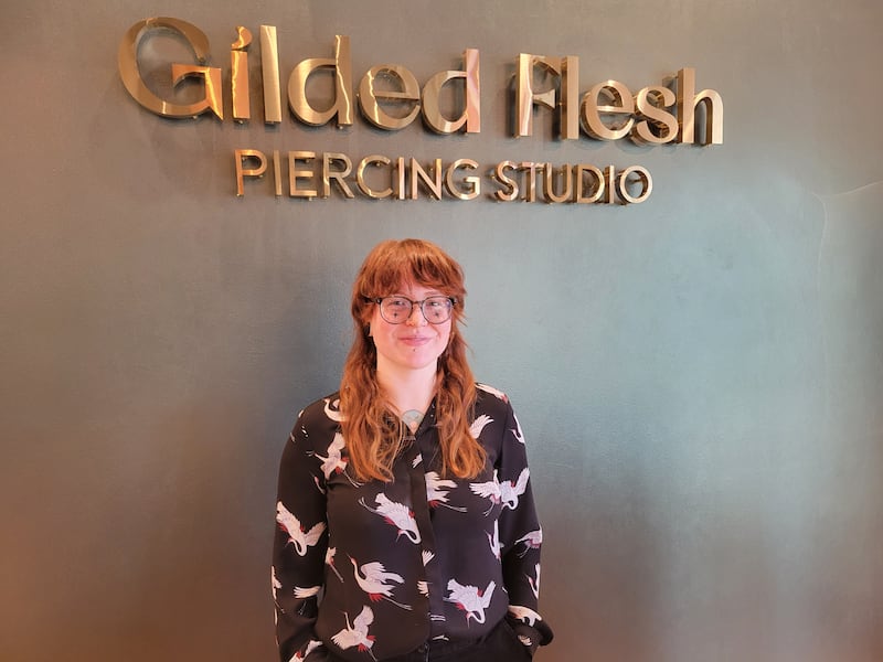 Ren Hess opened a piercing studio, Gilded Flesh, on Nov. 1, 2025, in the Majestic building in downtown Kankakee. Hess piercing for kids' earlobes and all piercing services for adults, using exclusively body-safe jewelry.