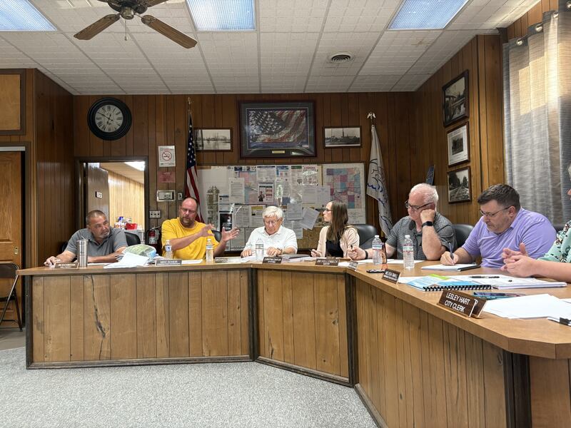 Commissioner Mike Scheib explains his reasoning for proposing that public comment be moved to the end of Marseilles City Council meetings, saying it would allow residents to respond directly to the council’s actions and votes.