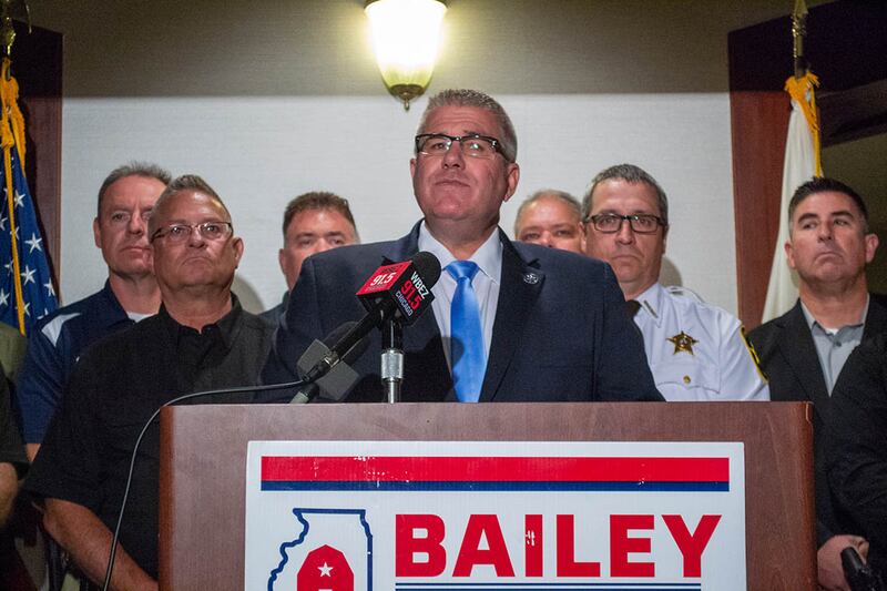 Former state senator and unsuccessful candidate for governor and later Congress Darren Bailey is pictured at the 2023 Illinois State Fair during his unsuccessful congressional campaign.