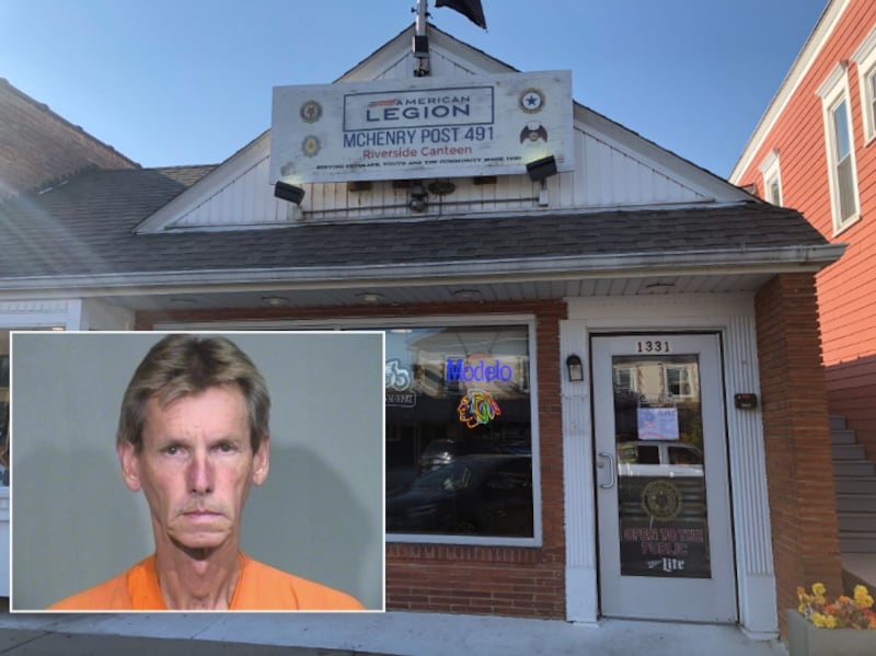 Alan Hanke (insert) and the McHenry-based Sons of the American Legion Squadron 491.