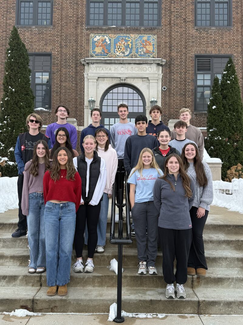 The 2026-2027 Illinois State Scholars from OTHS are Kaden Araujo, Taylor Brandt, Colt Bryson, Brooklyn Byone, Teagan Cole, Lucas Conley, Mario Gerena, Malcolm Gretencord, Rylee Harsted, Joseph Liebhart, Zulee Moreland, Jonathan Neu, Luke Passwater, Mason Posey, Claira Ruiz, Grant Smithmeyer, Madilyn Soulsby, Mary Stisser and Ava Weatherford.