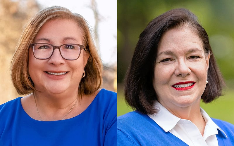 Paula Deacon Garcia, left, a Democratic county board member, and Jean Kaczmarek filed petitions Monday to run in the March primary.