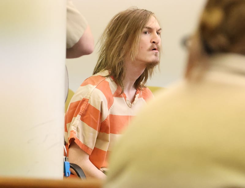 He showed up for sentencing but didn't stay long. Logan Petre, 23, of Marseilles lost his cool and was removed Monday, Nov. 24, 2025, from a La Salle County Courtroom. After his removal, Circuit Judge Michelle A. Vescogni sentenced Petre to a near-maximum 52 years for killing his father, Leo, on Father's Day weekend 2024.