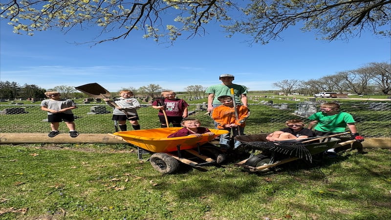 By-Y Badgers 4-H club cleans up Byron Township Cemetery