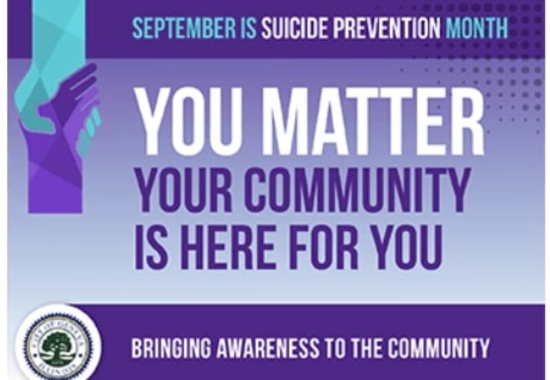 Geneva city, schools, park district and library are partnering during Suicide Prevention Month to promote 'You Matter' to raise awareness.