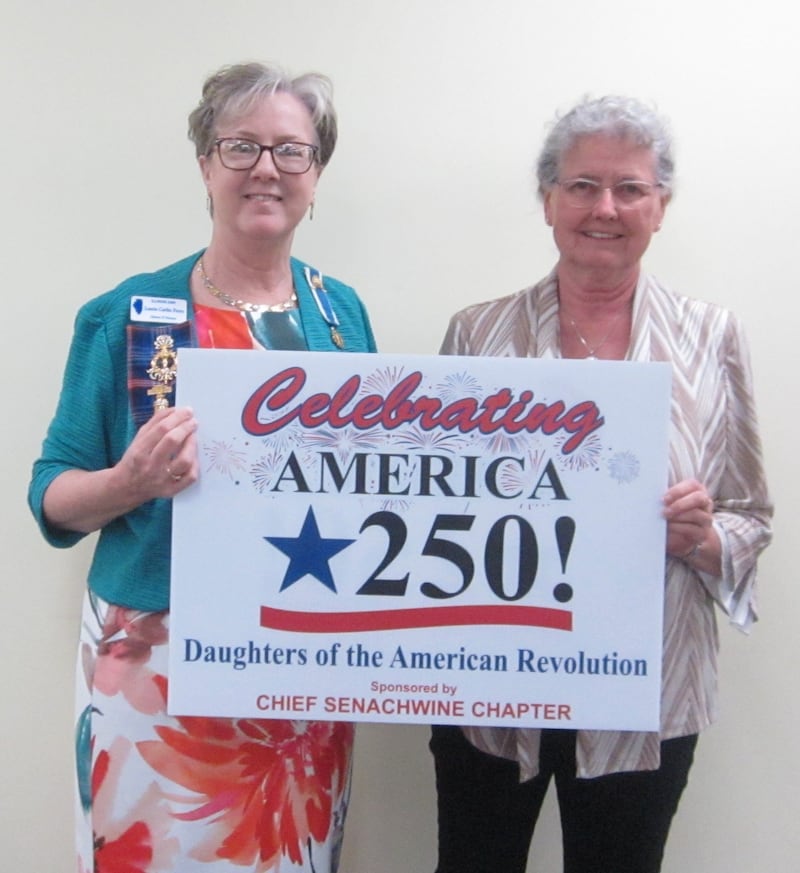 The Chief Senachwine Chapter of the National Society Daughters of the American Revolution met on April 11 to celebrate America 250! initiative, marking 250 years since American independence.