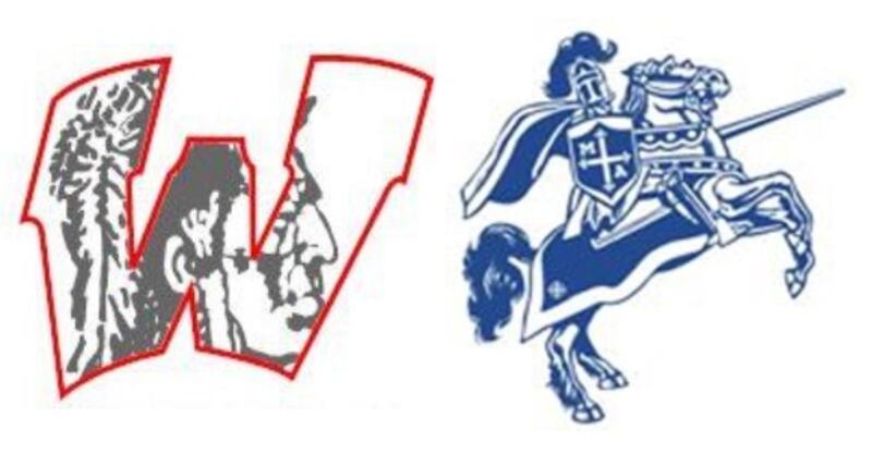 Woodland and Marquette Academy logos together