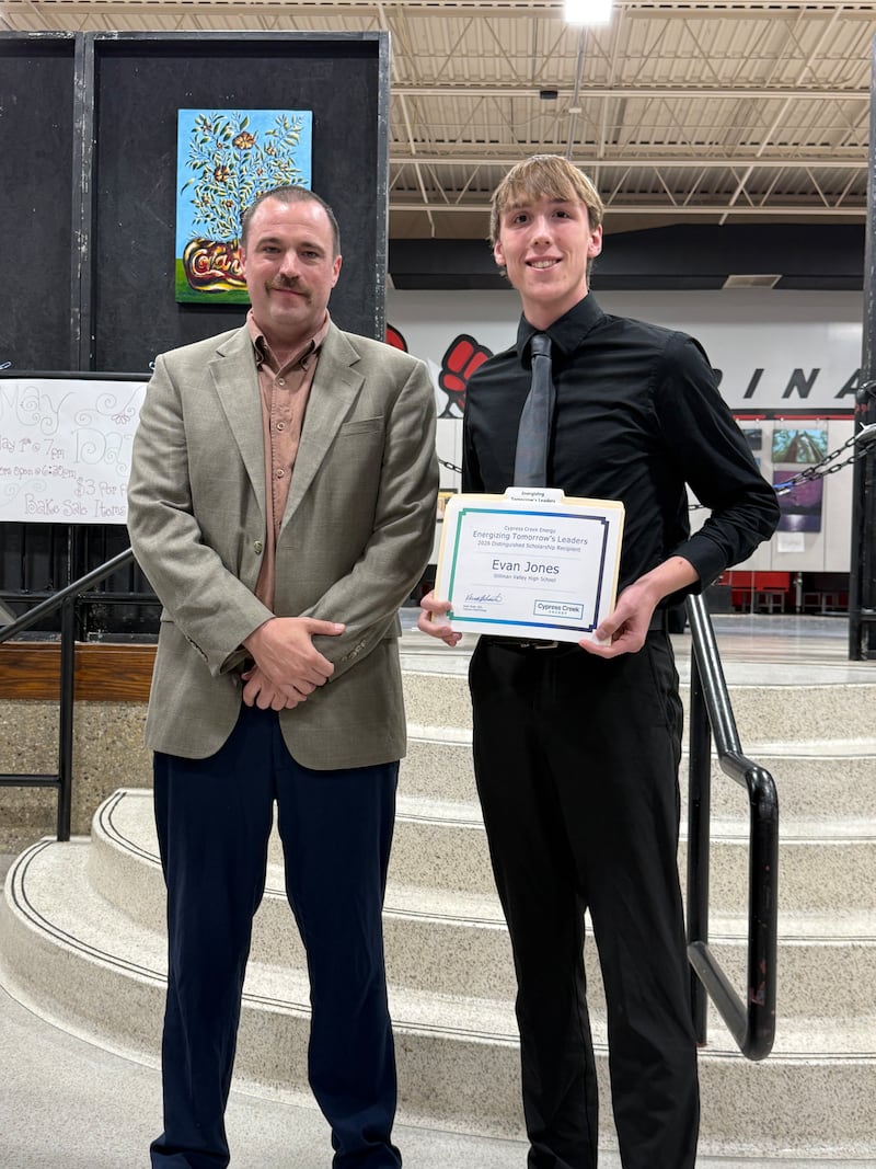 Cypress Creek Energy recently announced that Evan Jones of Stillman Valley High School has been selected to receive a 2026 Energizing Tomorrow’s Leaders Scholarship award.