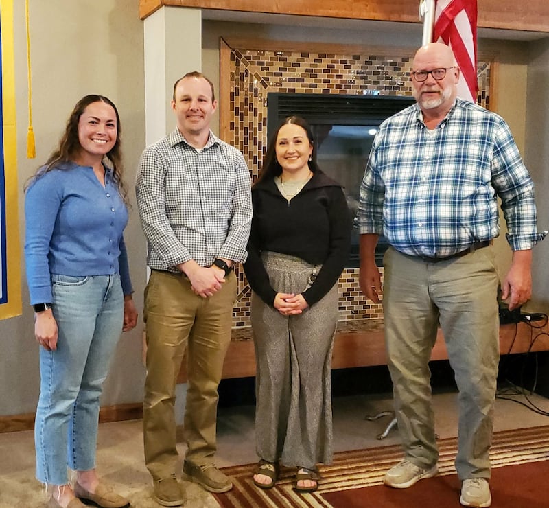 Pictured (left to right) are Sabrina Gaeta, NCRBC board member; Jeff Dzik, Rotary grant committee member; Jamie Policky, NCRBC board member; and Mark Frank of Princeton Buddy Bags.