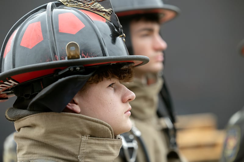 Tyler Huggins, 17, of Amboy attends the final weekend of the Sublette Cadet Firefighter Program Saturday, March 15, 2025. Cadets go through 40 hours of training over 10 consecutive weekends to become volunteer firefighters.