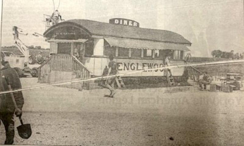 2001: The exterior view of the diner in a scene from “Road to Perdition” was shot in Kendall County . Actor Tom Hanks was here at the site, near Caton Farm and Church Roads.