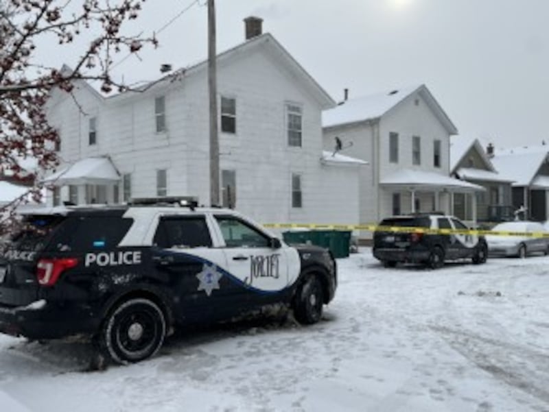 Joliet police at the scene of a shooting in the 700 block of Garnsey Avenue on Joliet's east side on Sunday, Jan. 26, 2026.