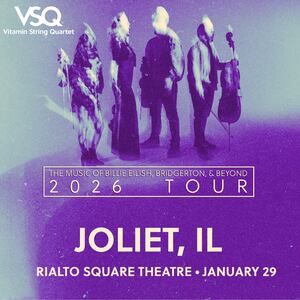 Vitamin String Quartet: The Music of Billie Eilish, Bridgerton and Beyond coming to Rialto Square Theatre