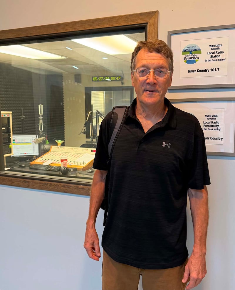 James Lillyman stops by the WIXN studios in Dixon on May 27, 2026, to share the latest Reagan Run updates with host Brandon Clark on Talk Line.