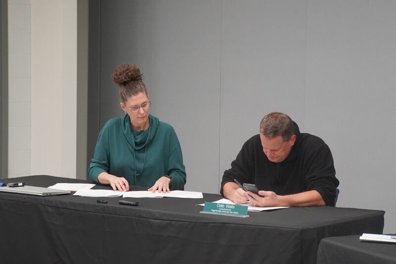 The Flagg-Rochelle Community Park District Board of Commissioners held its monthly meeting on Monday, Oct. 20, 2025 at The REC Center. Shown are Executive Director Jackee Ohlinger (left) and Commissioner Dale Wells.