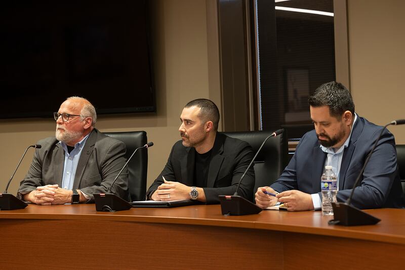 Sterling City Council candidates speak Wednesday, March 19, 2025, during a forum at city hall.