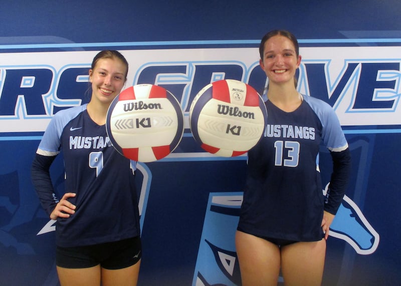 Downers Grove South seniors Jayda Dixon (left) and Lauren Curran are four-year varsity players.