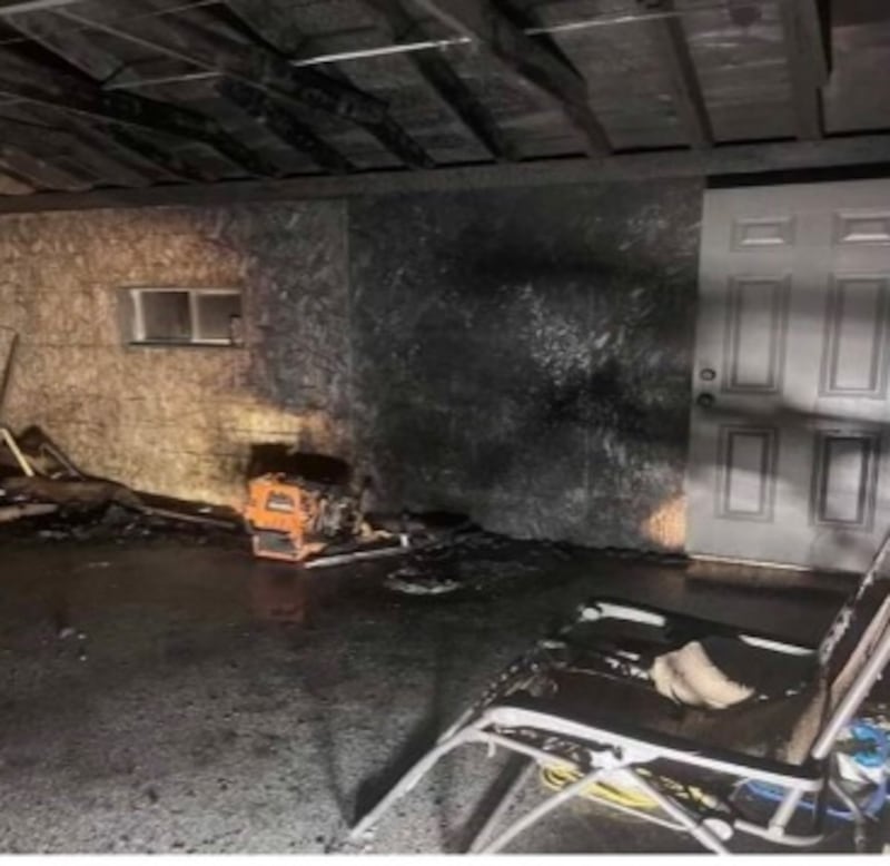A detached garage in the 200 block of Bluff Street in Lockport was damaged in a fire on Saturday, Feb. 28, 2026.