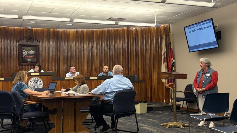 Streator council hears proposal to move “Coffee Pot Lady” memorial to City Park