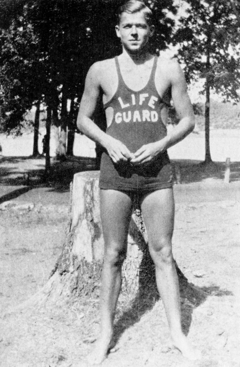 This photo of Ronald Reagan in 1932 captures the former president's early days in Dixon, where he served as a lifeguard at Lowell Park.