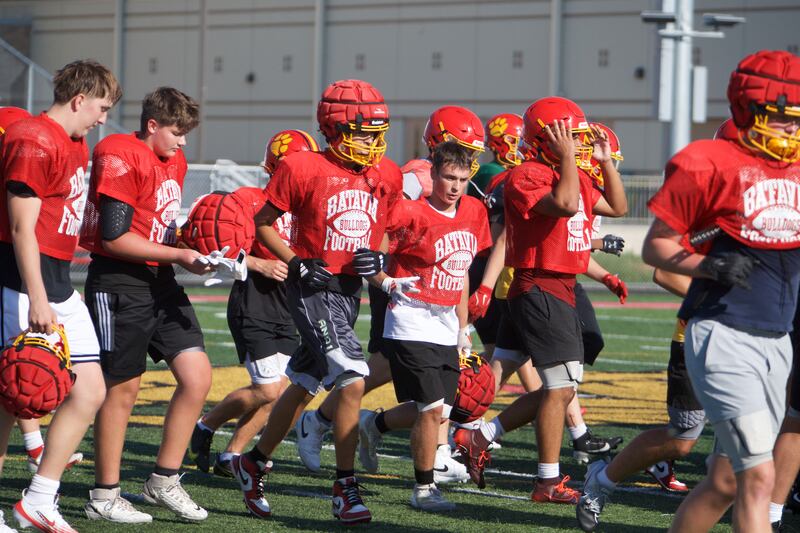Batavia Varsity football holds practice on Wednesday, Aug.13,2025 in Batavia