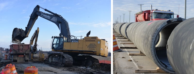 The near $400 million Lake Michigan water sourcing project will provide more expensive water to Yorkville, Oswego and Montgomery. Pictured, crews dig-in and replace water mains on Book Road in Naperville, where the project begins.