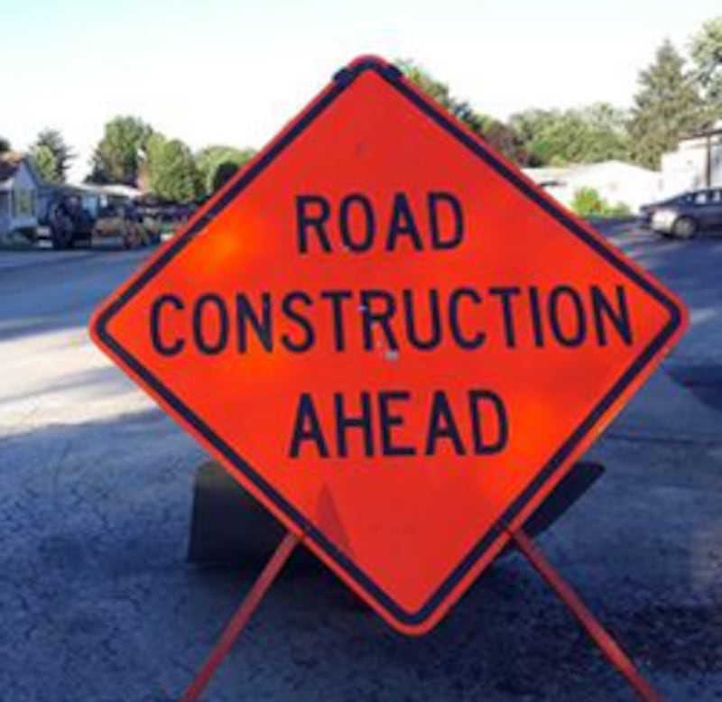 Road work sign