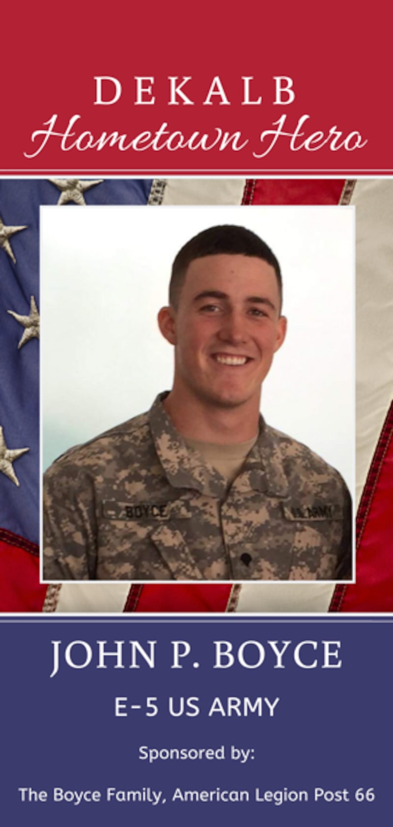 DeKalb American Legion Post 66 DeKalb Hometown Heroes banner program military banner sample