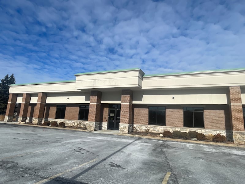 The site of FNBO's former administration offices is seen Jan. 15, 2026, at 121 W. Lincoln Highway in DeKalb. The company has listed the building for sale.