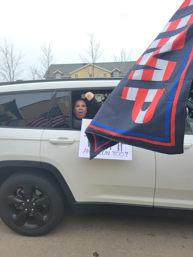 Trump supporters Vanessa Bell-LaSorta and Matthew Belding said they were subjected to foul language and gestures while counter-protesting the Hands Off! rally April 5 in Geneva.