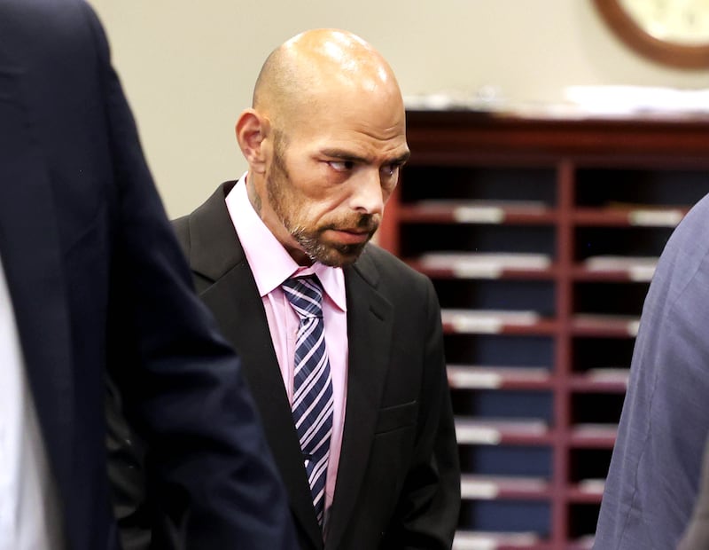 Nathan P. Sweeney, 45, of DeKalb, leaves the courtroom Thursday, June 26, 2025, at the DeKalb County Courthouse in Sycamore. Sweeney entered a plea of guilty Thursday for driving under the influence on March 28, 2024, and causing a crash that killed DeKalb County sheriff‘s deputy Christina Musil.