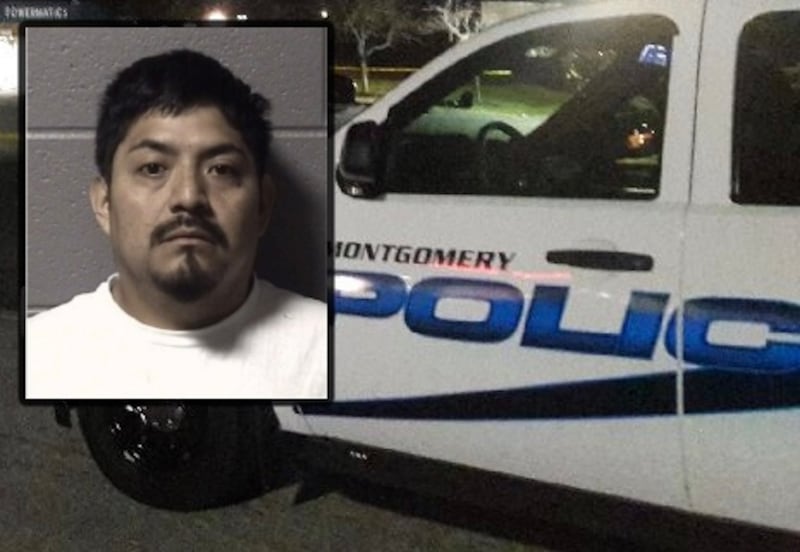 Ricardo Perez-Fuentes, 39, of Montgomery, is wanted by Montgomery police in connection to the stabbing of a pregnant woman on Saturday, Aug. 23, 2025. (Inset photo provided by Montgomery Police Department)