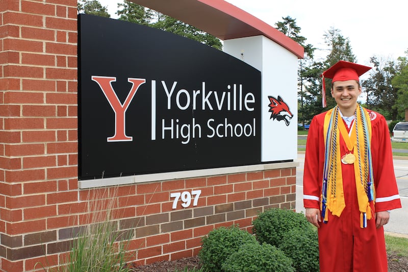 Yorkville High School 2025 valedictorian Tyler Plank graduated with a straight 'A' perfect academic record dating all the way back to grade school.