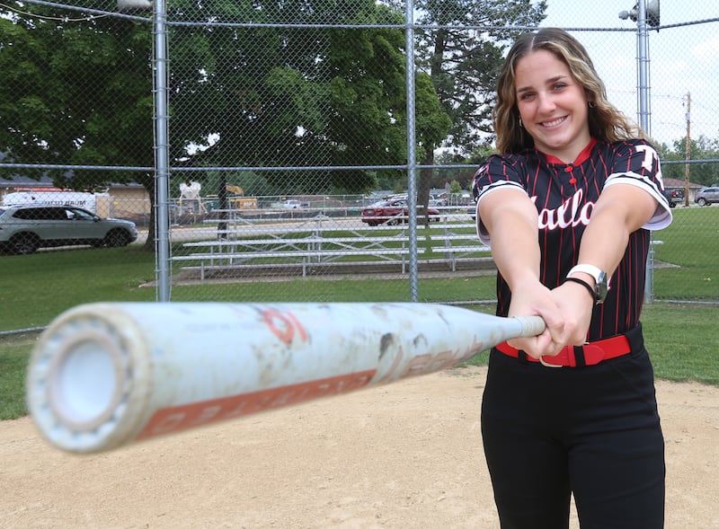 Lauren Harbison poses for a photo on Monday, June 9, 2025 on the softball field at Henry-Senachwine High School. Harbison is the 2025 NewsTribune softball player of the year.