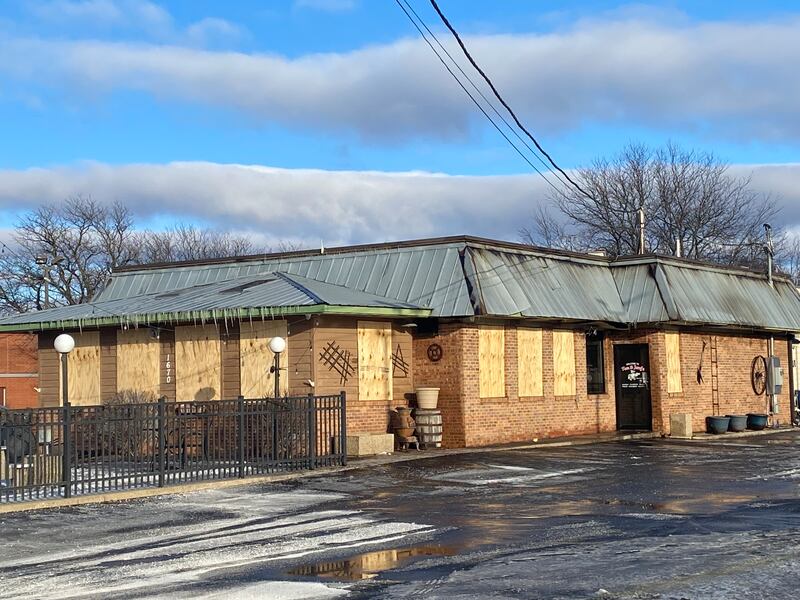 Windows have been boarded up to cover the damage at Tom and Jerry's restaurant, 1670 DeKalb Ave., Sycamore, after the building was destroyed by fire on Saturday, Jan. 31, 2026.