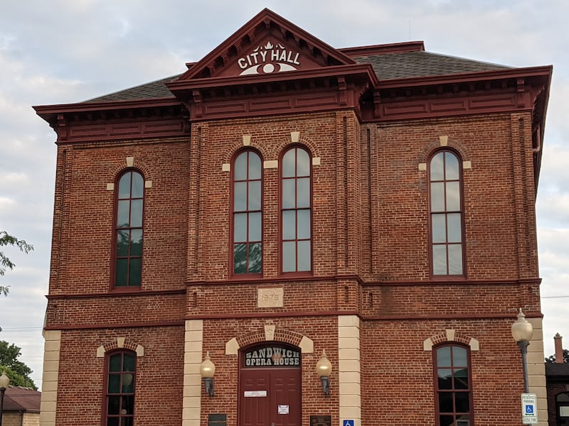 Plans to repair leaking gutters on the historic Sandwich Opera House are moving ahead.
At the July 21, 2025 Sandwich City Council meeting, Sandwich Mayor Todd Latham broke a 4-4 tie vote in approving a bid from Lake Zurich-based All American Exterior Solutions for opera house gutter repairs in an amount not to exceed $136,450.