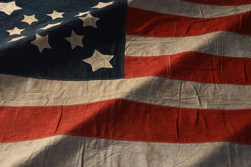 This Civil War-era American flag will be on display in "Pursuit of Happiness: Many Journeys, One Community" special exhibition, opening June 27 at the Dunn Museum.