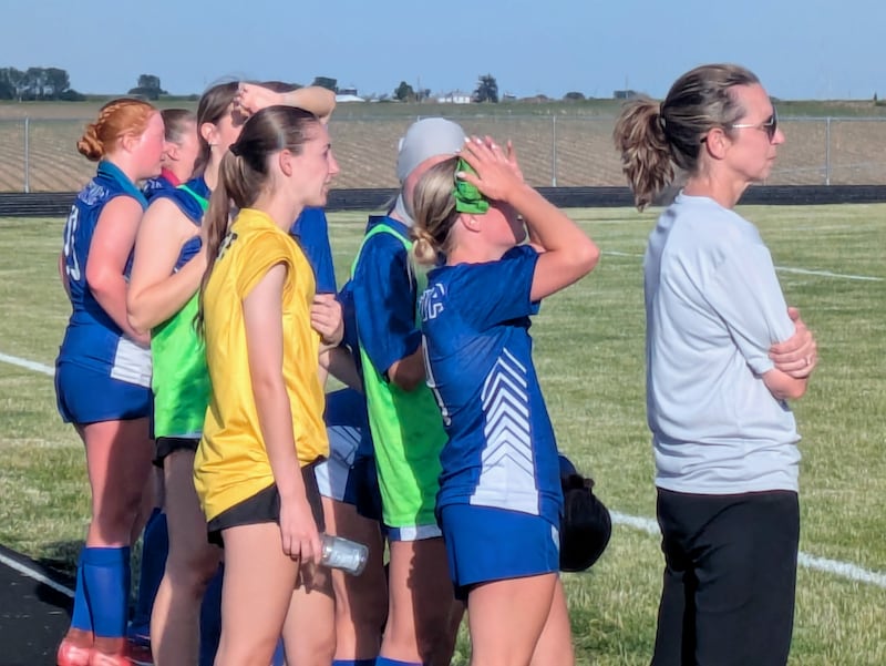 The Geneva bench watches the closing minutes of their 6-0 win against Ottawa in a Class 2A Orion Sectional semifinal on Tuesday, May 26, 2026.