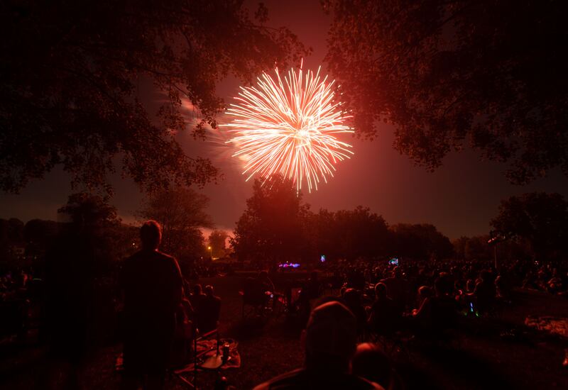 Attendees gathered in Mt. St. Mary Park in St. Charles to watch the St. Charles July 4th Fireworks on Tuesday, July 4, 2023. The fireworks were launched from Langum Park for the first time.