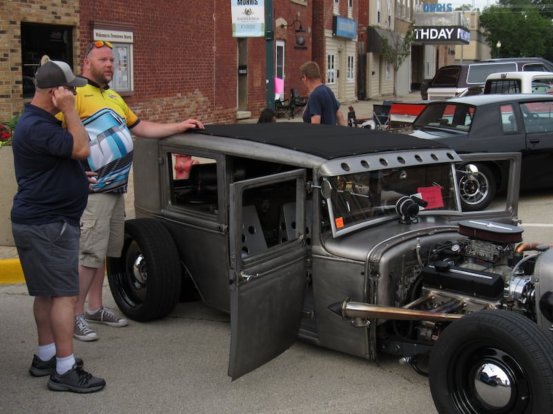 Shawn Erickson shows off his car at Morris Cruise Night on Saturday, June 13, 2026.