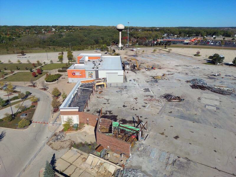 The Cinemark Theater is the only building that won’t be removed as part of the demolition of the former Spring Hill Mall. While most of the mall property is in West Dundee, roughly 20% is in Carpentersville.