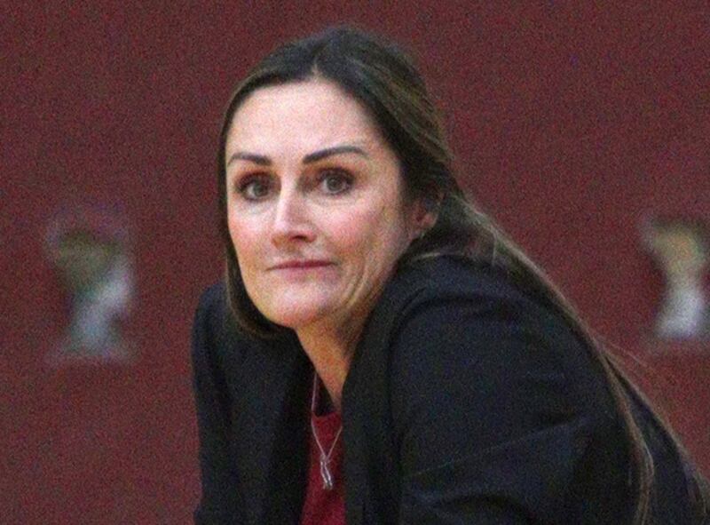 Prairie Ridge volleyball coach Hilary Agnello is shown at a match in 2024.