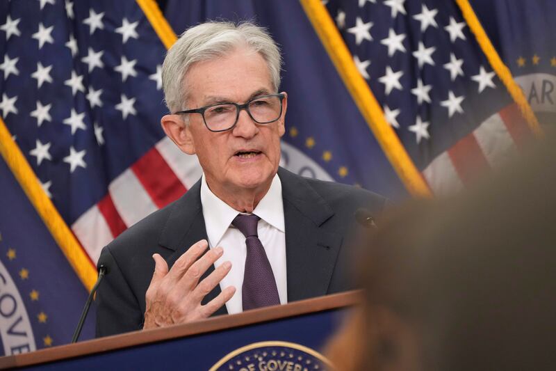 Federal Reserve Chairman Jerome Powell speaks during a news conference following the Federal Open Market Committee meeting, Wednesday, Sept. 17, 2025, at the Federal Reserve Board Building in Washington. (AP Photo/Jacquelyn Martin)