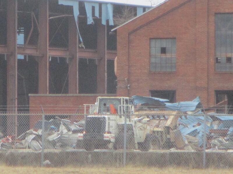 Demolition work seen in progress on Wednesday at the old U.S. Steel site on Collins Street in Joliet. March 5, 2025