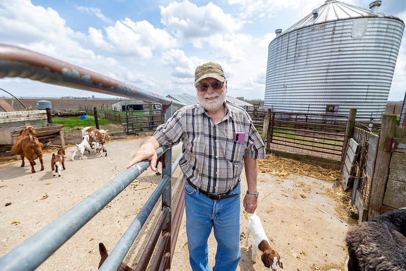 Gordon Kelm of Tampico raises goats along with his volunteer time.