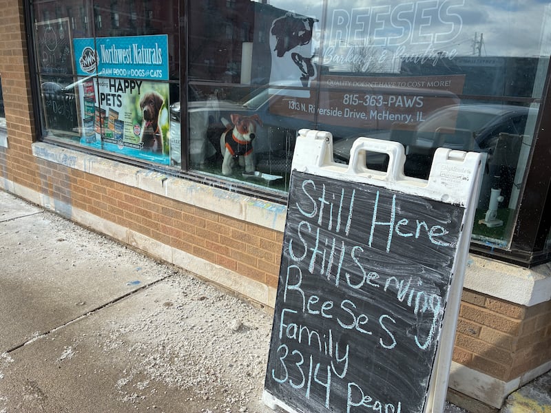 Reeses Barkery and Pawtique, seen here on Thursday, Jan. 22, 2026. The building was damaged during a fire on Sunday, Jan. 18, 2026, but a temporary location has been secured a block away, at 3314 Pearl St.